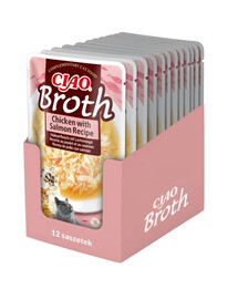 INABA CIAO Broth Hühner- und Lachsbouillon für Katzen 12x40g