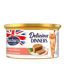 BUTCHER'S Classic Delicious Dinners mit Lachs- und Krabbenmousse 85 g