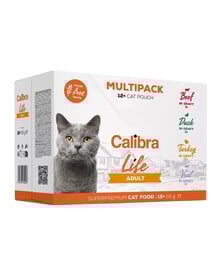 CALIBRA Cat Life Pouch Adult Multipack in gravy 12x85 g Beutel mit Soße für Katzen