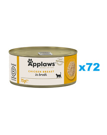 APPLAWS Cat Adult Chicken Breast in Broth Hähnchenbrust in Brühe 72x70 g