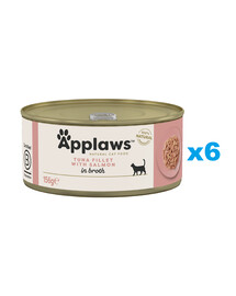 APPLAWS Cat Adult Thunfisch mit Lachs in Brühe 6x 156 g