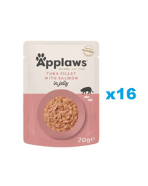 APPLAWS Cat Adult Pouch Thunfischfilet mit Lachs in Gelee 16x 70g