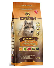 WOLFSBLUT Wide Plain Large Breed Adult Trockenfutter für allergische Hunde großer Rassen mit Pferdefleisch und Süßkartoffeln 12,5 kg