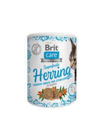 BRIT Care Cat Snack Superfruits MIX Geschmacks 6x100 g  Hering und Lachs nach Sterilistaion
