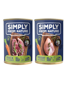 SIMPLY FROM NATURE Ente mit Karotte + Fasan mit Karotte 400 g x 12