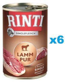RINTI Singlefleisch Pur Monoprotein Lamm 6x400g