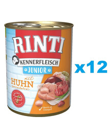 RINTI Kennerfleisch Junior 12x400g mit Huhn für Welpen
