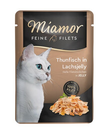 MIAMOR Feline Filets Thunfisch und Lachs im Gelee Beutel 6x100 g