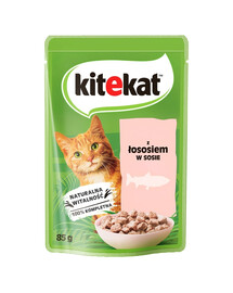 KITEKAT Lachs in Soße 85 g für adulte Katzen