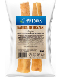 PETMEX Schweinehautkrokette gerollt 12 cm 2 Stk.