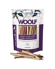 WOOLF Soft Long Lamb And Cod Sandwich 100g Lamm- und Kabeljau-Sandwiches