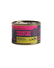 COUNTRY&NATURE Getreidefreies Nassfutter Schweinefleisch mit Spinat 410g
