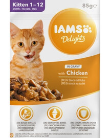 IAMS Cat Kitten All Breeds Chicken In Gravy Pouch 85 g