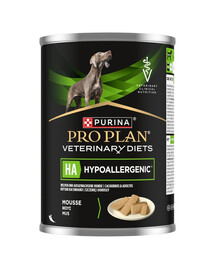 PURINA PRO PLAN Veterinary Diets Canine HA Hypoallergenic 400g bij voedselintoleranties, natvoer voor volwassen honden en pups
