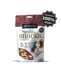 DR MALOU 100% Gevriesdroogde Lamslever 50g Snacks voor Katten