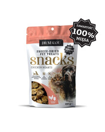 DR MALOU 100% Gevriesdroogde Kippenhartjes 150g Snacks voor Honden en Katten
