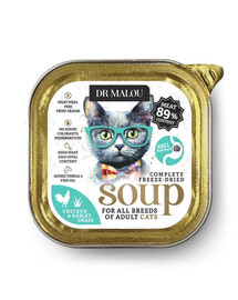 DR MALOU Gevriesdroogde Soep Kip met Gerstgras 12g – volledig natvoer voor katten