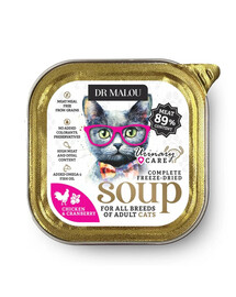 DR MALOU Gevriesdroogde Soep Kip met Cranberry Urinair 12g natvoer voor katten