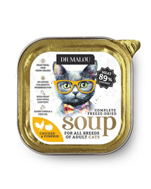 DR MALOU Gevriesdroogde Soep Kip met Pompoen 12g natvoer voor katten