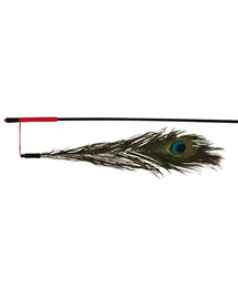 TRIXIE Spielangel mit Pfauenfeder, 47 cm