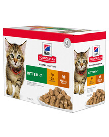 HILL'S Science Plan Feline Kitten Multipack Chicken & Turkey 85 g x12 Szt.