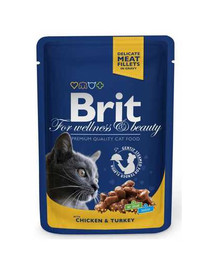 BRIT Premium Cat Pouches with Chicken & Turkey 100g