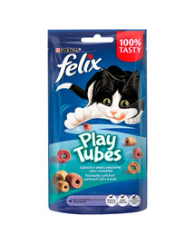 FELIX Play Tubes Katzensnack mit Fisch- und Garnelengeschmack 50 g