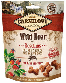 CARNILOVE Crunchy snacks Knusprige Leckerbissen mit Wildschwein und Hagebutte 200 g