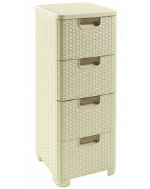 CURVER Regal mit 4 Schubladen STYLE cremig