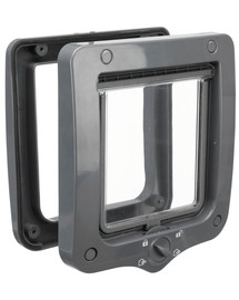 TRIXIE 4-Wege-Katzentür, 20 × 22 cm, grau