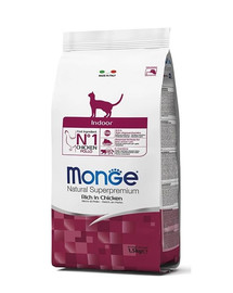 MONGE Cat Indoor für adulte Katzen, die im Haus leben. 400g