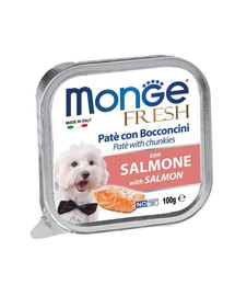 MONGE Fresh Frische Paté und Bocconcini mit Lachs 100 g