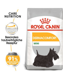 ROYAL CANIN DERMACOMFORT MINI Trockenfutter für kleine Hunde mit empfindlicher Haut 16 kg (2 x 8 kg)