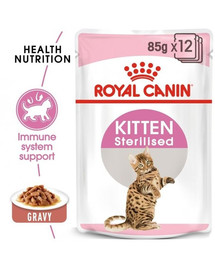 ROYAL CANIN KITTEN Sterilised Kittenfutter für kastrierte Kätzchen 12 x 85 g