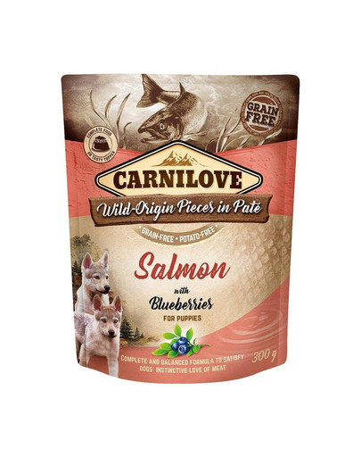 CARNILOVE Dog Paté Salmon with Blueberries Puppies 300g