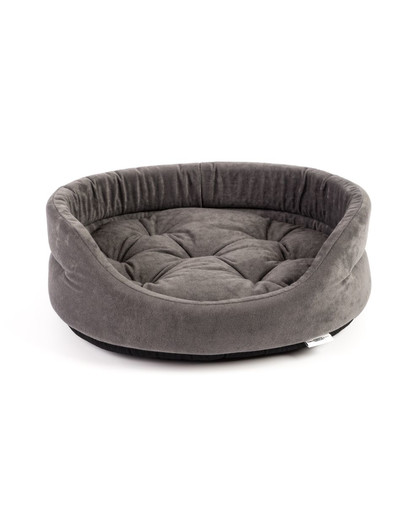 FERA ovales Hundebett mit Kissen 75x62x22 cm grau