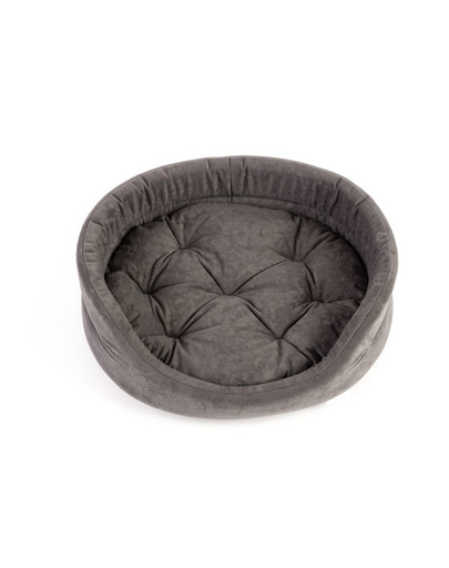 FERA ovales Hundebett mit Kissen 66x55x17 cm grau