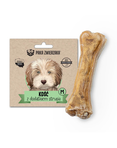 PAKA ZWIERZAKA Knochen mit Straußenknochen M 12 cm