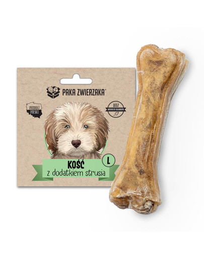 PAKA ZWIERZAKA Knochen mit Straußenknochen L 13,5 cm