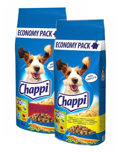 CHAPPI MIX - mit Geflügel und Gemüse und mit Rindfleisch, Geflügel und Gemüse 27kg (2x13,5kg)