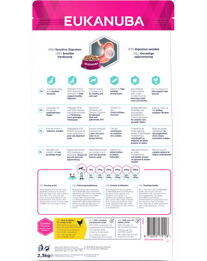 EUKANUBA Daily Care Sensitive Digestion Chicken Trockenfutter für ausgewachsene Hunde mit sensibler Verdauung 2.3 kg