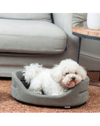 FERA Hundebett oval grau M 61x51x16 cm