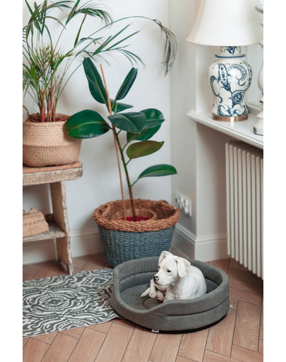 FERA Hundebett oval grau S 53x44x16 cm
