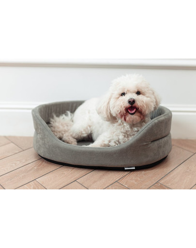 FERA Hundebett oval grau M 61x51x16 cm