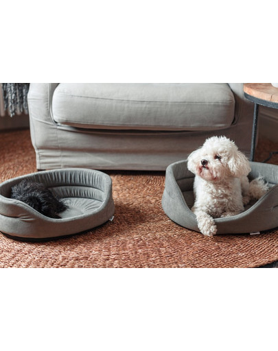 FERA Hundebett oval grau XL 75x62x22 cm