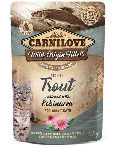 CARNILOVE Trout & Echinacea 24 x 85 g Katzennassfutter Forelle und Echinacea