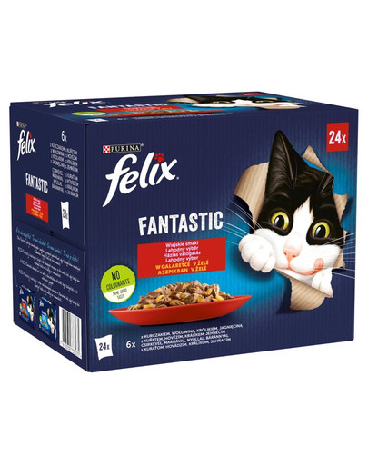 FELIX Fantastic So gut wie es ausssieht mit Rind, Kaninchen, Lamm, Huhn 24x85g