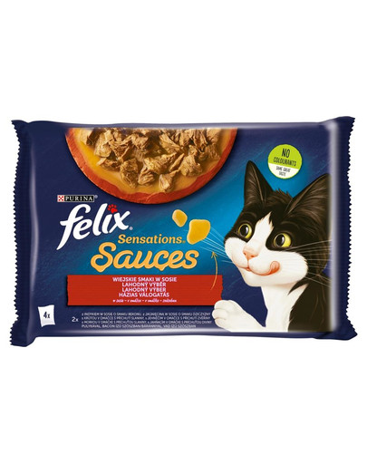 FELIX Sensations Saucen Geschmacksvielfalt vom Land (Truthahn mit Bacongeschmack, Lamm mit Wildgeschmack) 4x85g