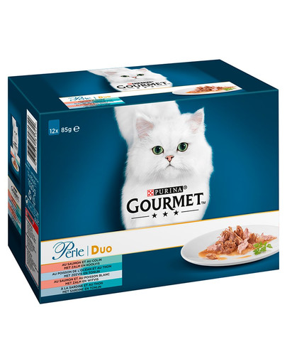 GOURMET Perle Duet Fisch 12x85g Nassfutter für Katzen
