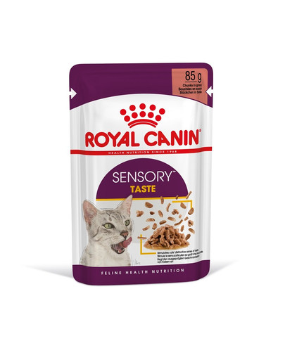 ROYAL CANIN Sensory Taste Stücke in Soße 12x85g für ausgewachsene Katzen zur Stimulierung des Geschmackserlebnisses